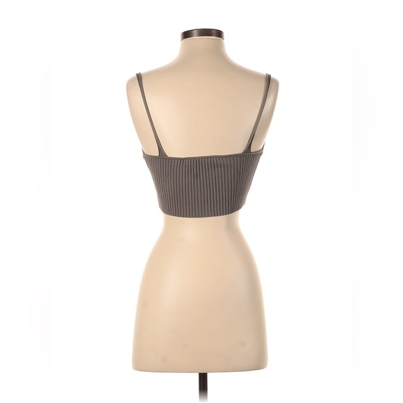 Zara Taupe Ribbed Knit Top - Picture 2 of 3